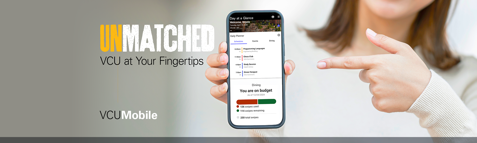 VCU at your fingertips. https://mobile.vcu.edu/